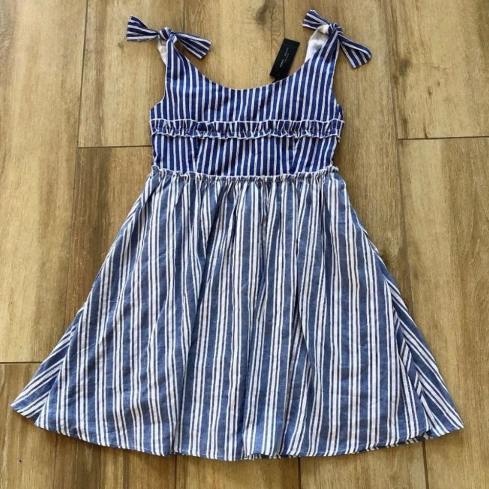 {Romeo + Juliet} Striped Cotton Bow Dress